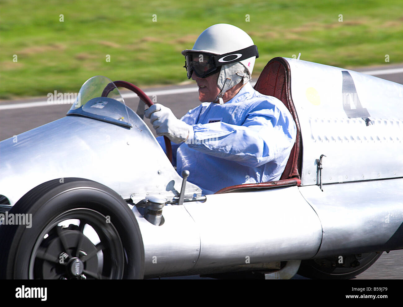 Sir Stirling Moss Racing a Cooper Norton Formula 3 Car Stock Photo