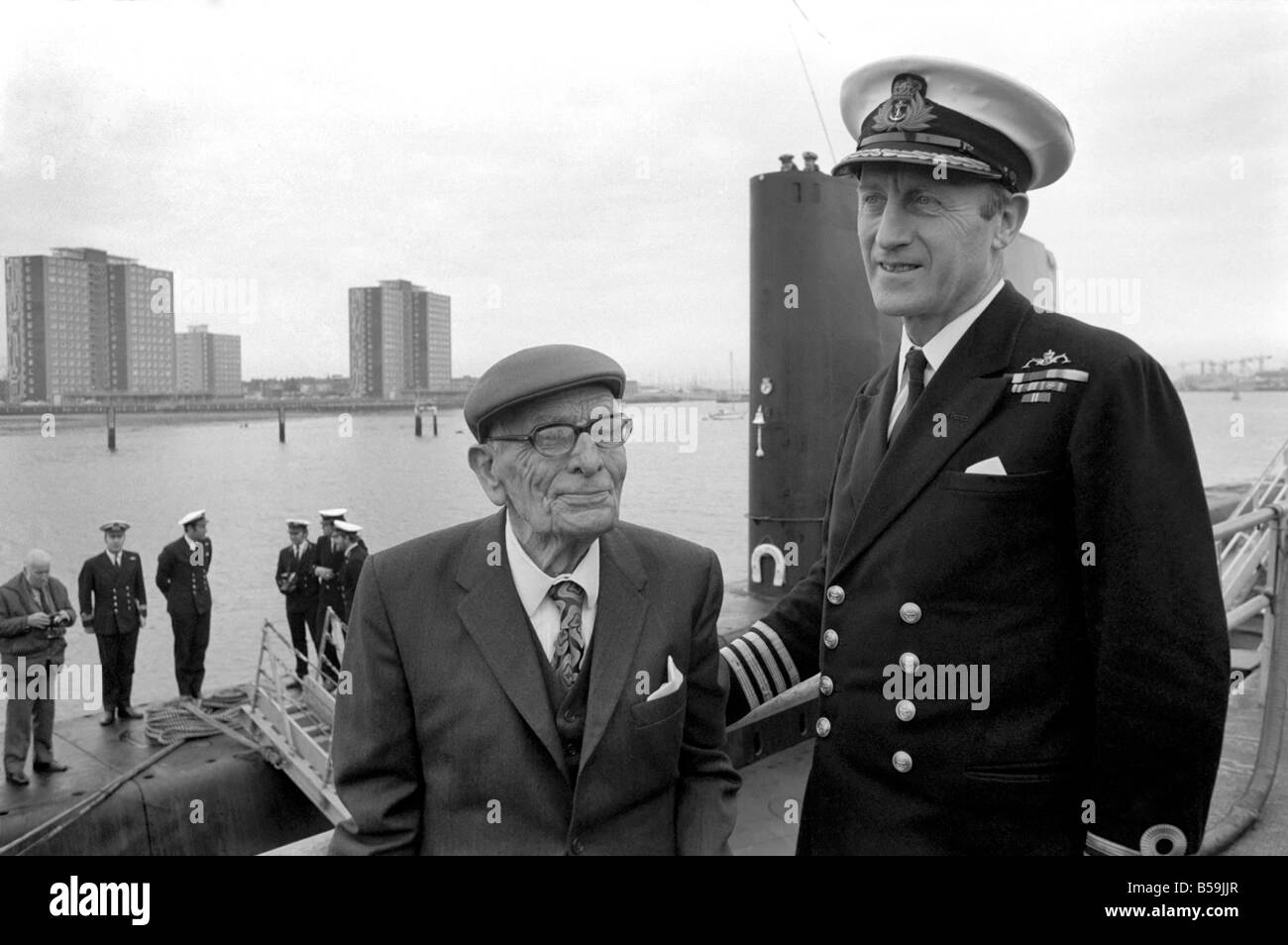 Old: Man: Submarine: Navy: Mr. Jim Chapman (103). March 1975 75-01273-002 Stock Photo