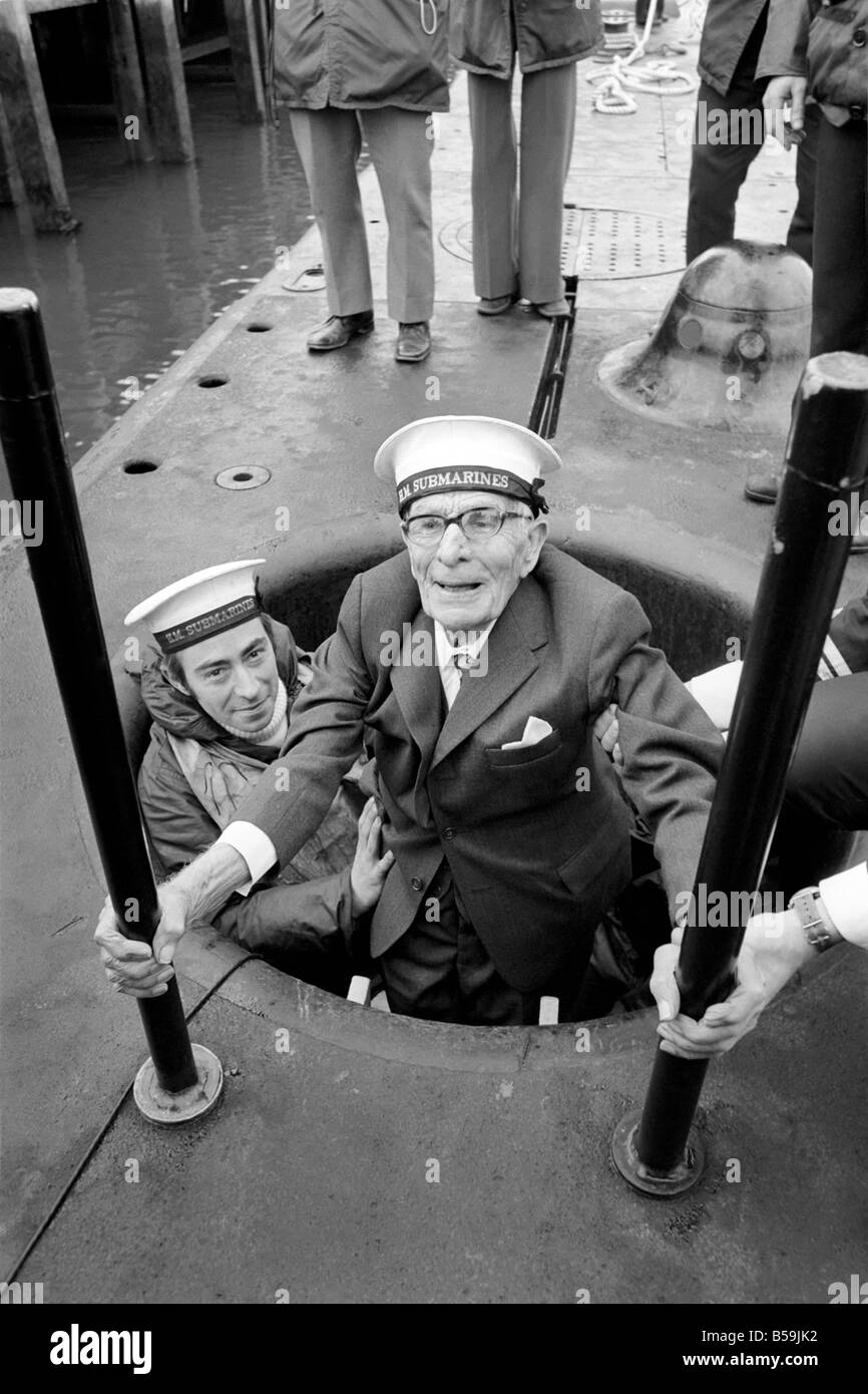 Old: Man: Submarine: Navy: Mr. Jim Chapman (103). March 1975 75-01273-005 Stock Photo