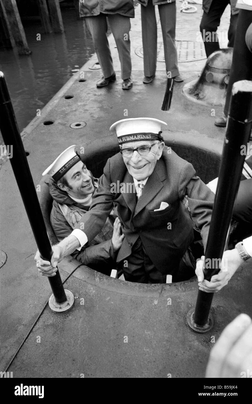 Old: Man: Submarine: Navy: Mr. Jim Chapman (103). March 1975 75-01273 Stock Photo
