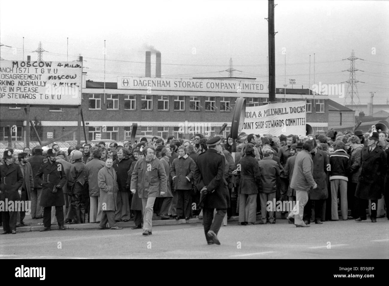 Dagenham Storage Company. Brian Nicholson Hundreds of Dockers today