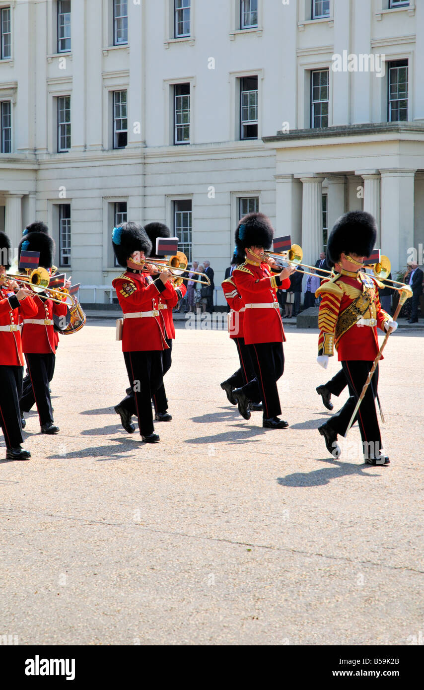 Irish guards marching and changing the guard at barracks on birdcage walk Stock Photo