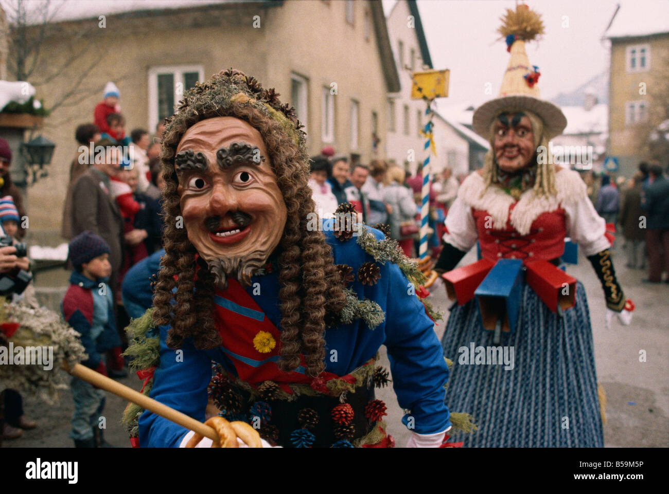 Roller and Scheller (female and male), Fasnacht carnival, Imst, Austria,  Europe Stock Photo - Alamy