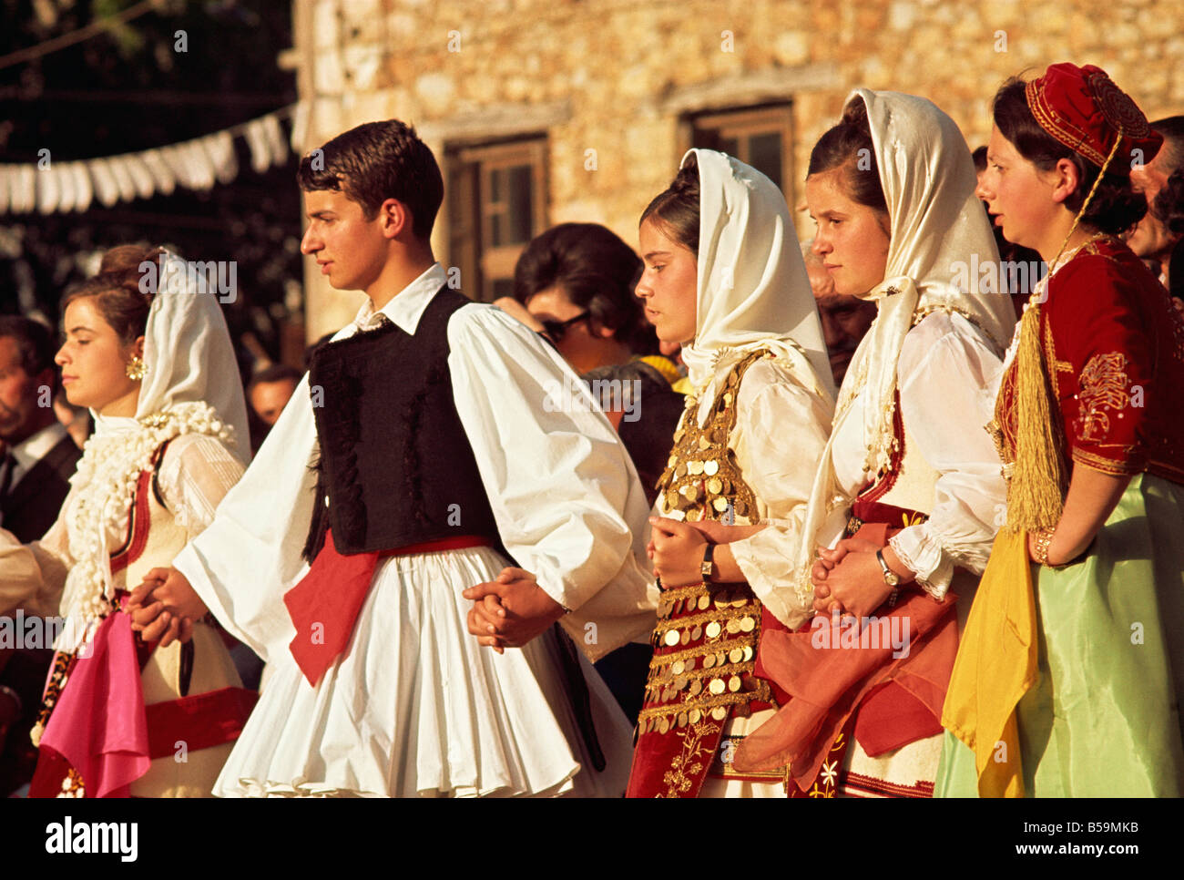 Arachora dancers near Delphi, Greece, Europe Stock Photo