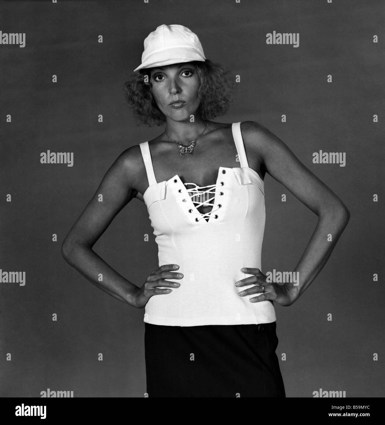 1970s woman fashion Black and White Stock Photos & Images - Alamy
