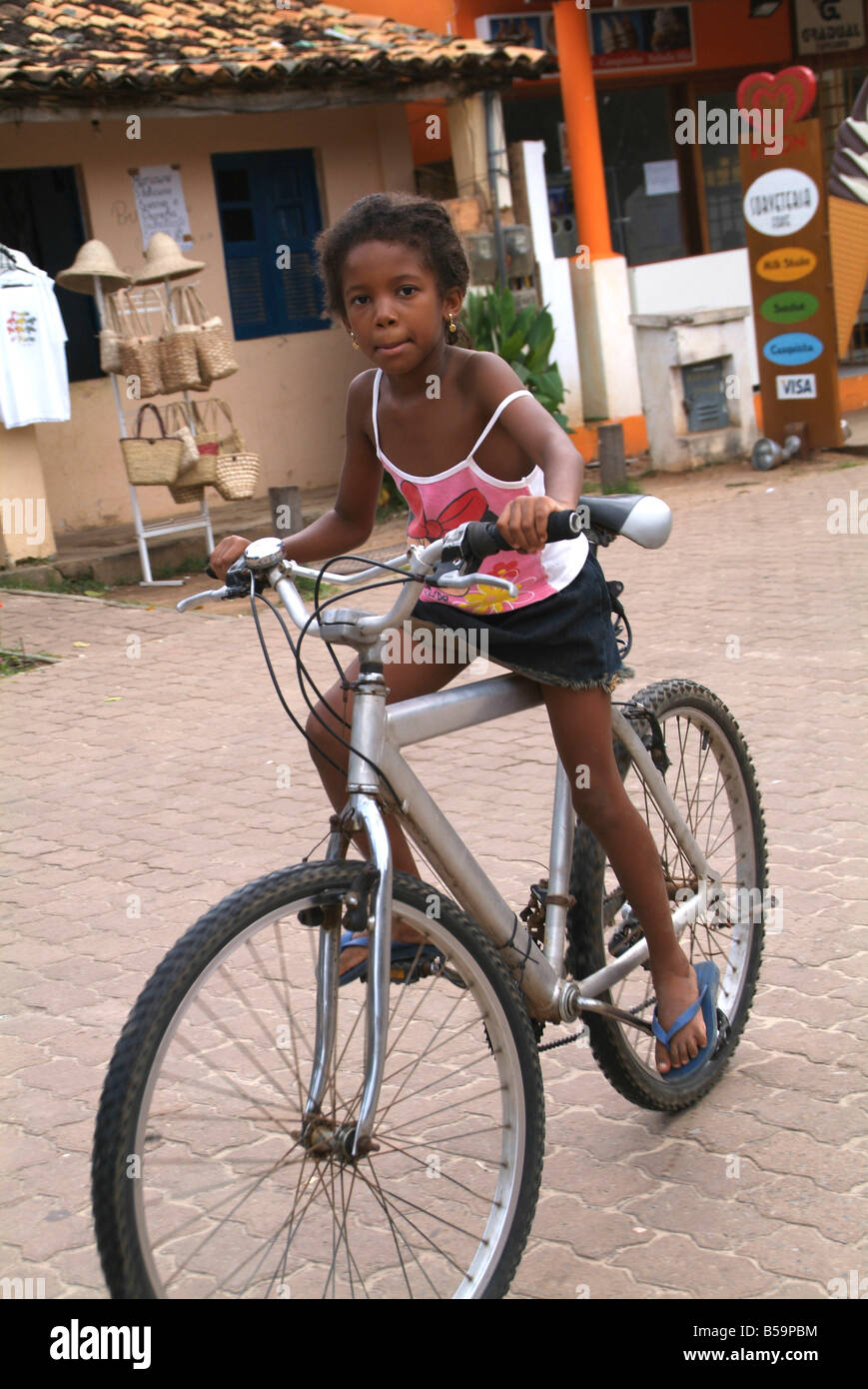 Small girl big bike hi res stock photography and images Alamy
