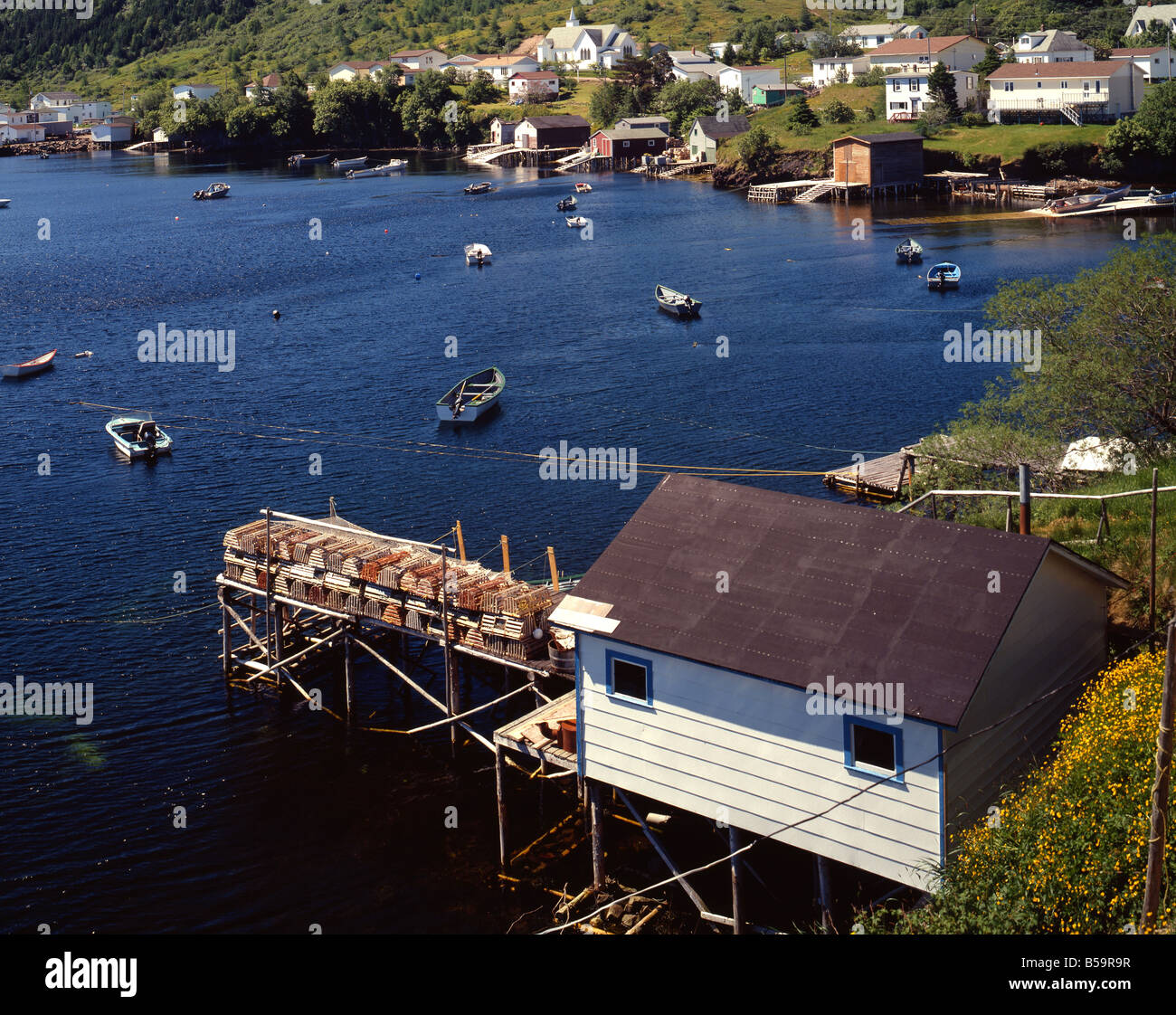 Fishing Village in Cove, Newfoundland Stock Photo Alamy