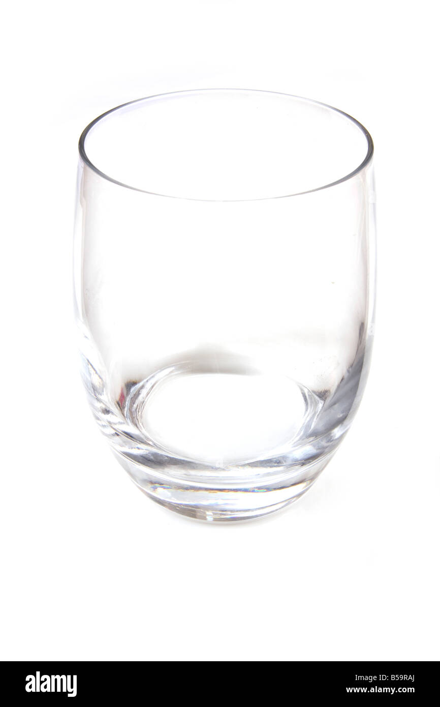 Empty tumbler glass isolated on a white studio background Stock Photo