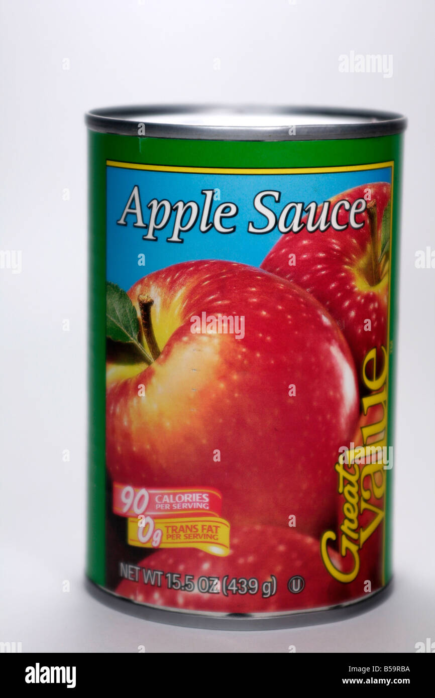 Wal Mart house brand can of apple sauce Editorial only Stock Photo Alamy