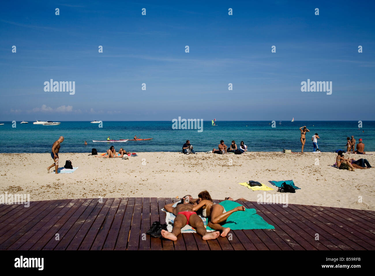 Mondello beach Palermo Sicily Italy Stock Photo