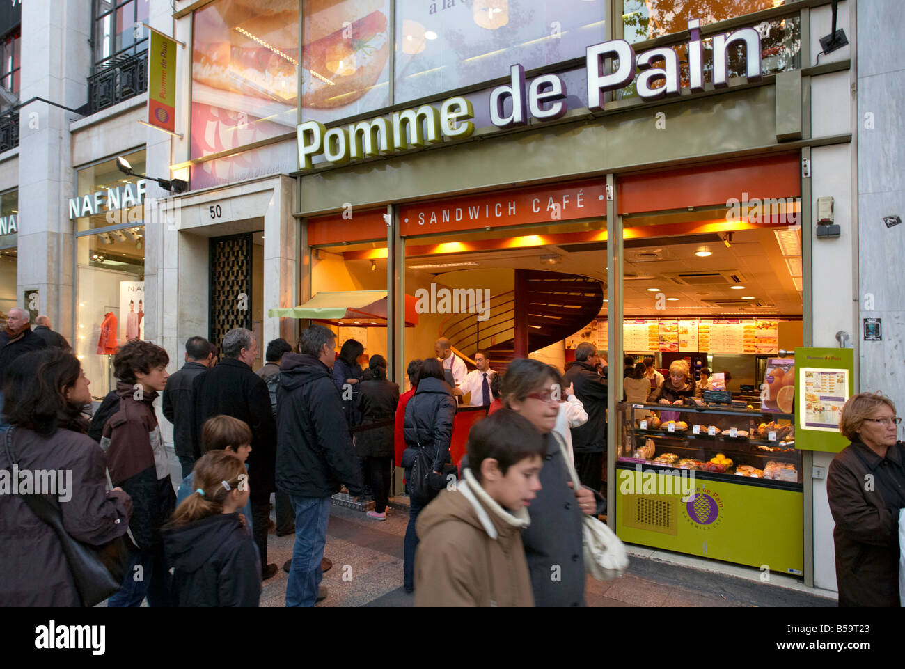 Pomme de Pain cafe at Champs Elysees Paris France Stock Photo