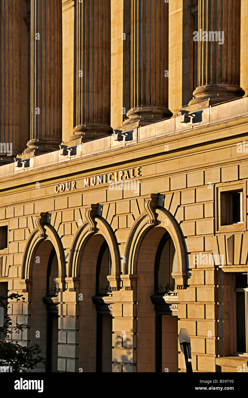 Municipal Court Building Detail Montreal Quebec Canada Stock Photo