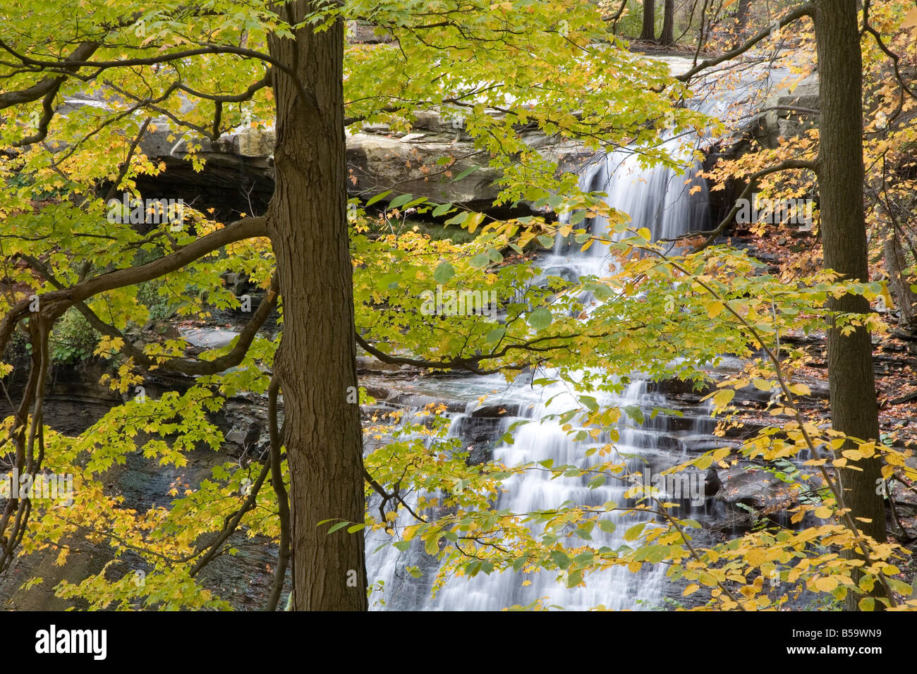 Boston Ohio Brandywine Falls in Cuyahoga Valley National Park Stock Photo