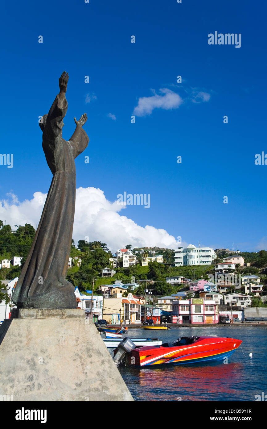 Statue in Carenage Harbour, St. Grenada, Windward Islands