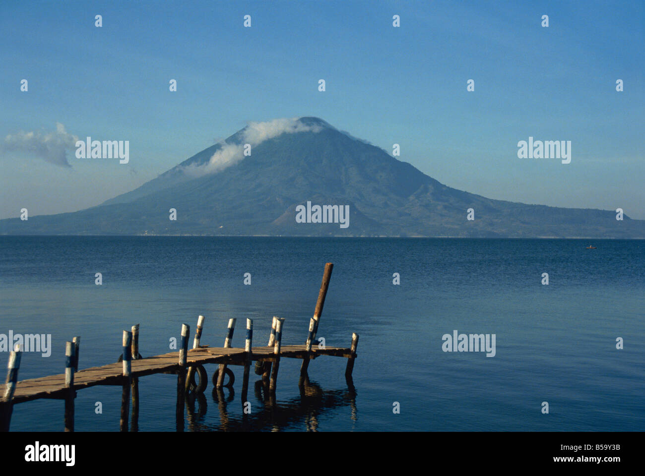 Volcano, Lake Atitlan, Atitlan, Guatemala, Central America Stock Photo