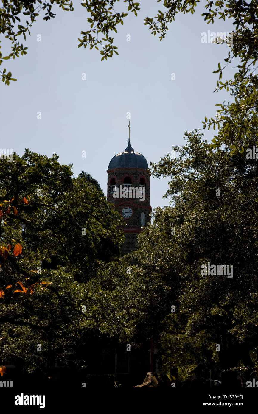 A view of the steeple of Prince Winyah Episcopal Church in