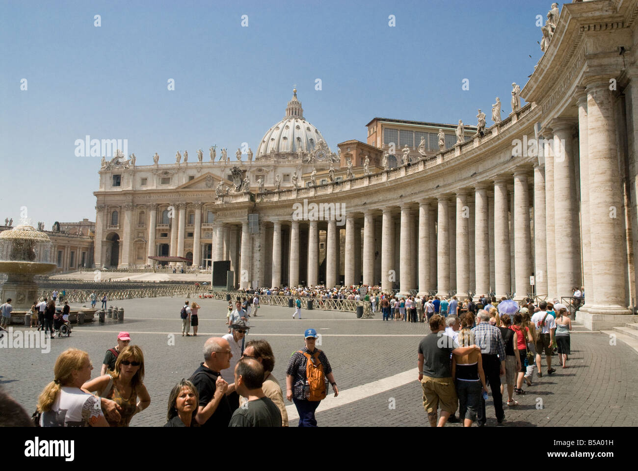 Panorama Saint Peters square in the Vatican, Rome Stock Photo