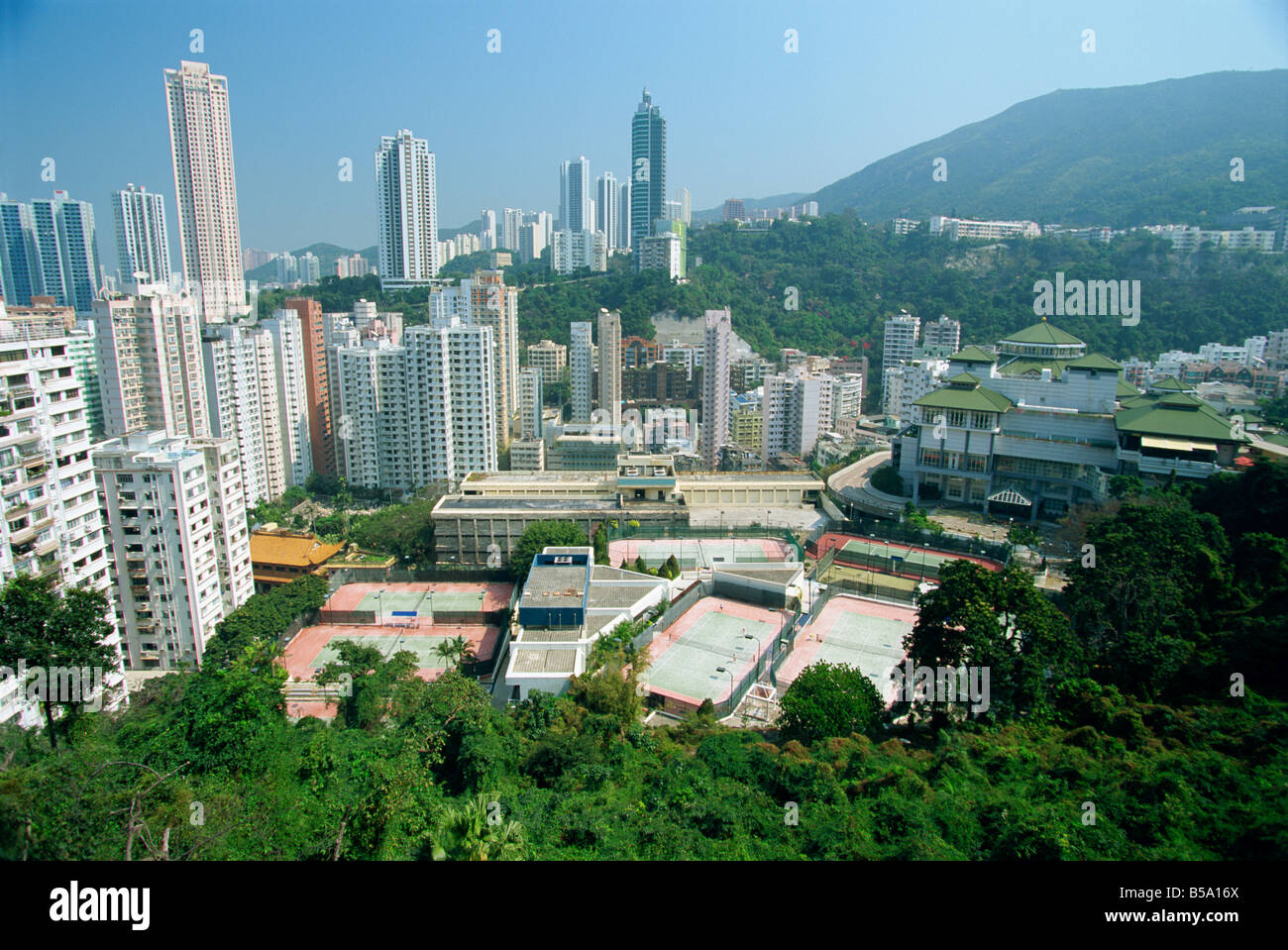 Apartment blocks at Happy Valley in northern Hong Kong island, a suburb