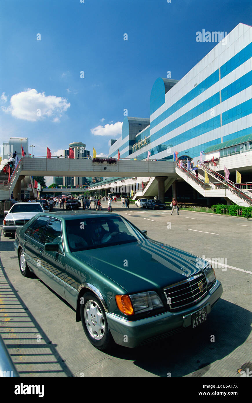 Mercedes car in Shenzhen City, the Special Economic Zone boom town on the border with Hong Kong, China Stock Photo