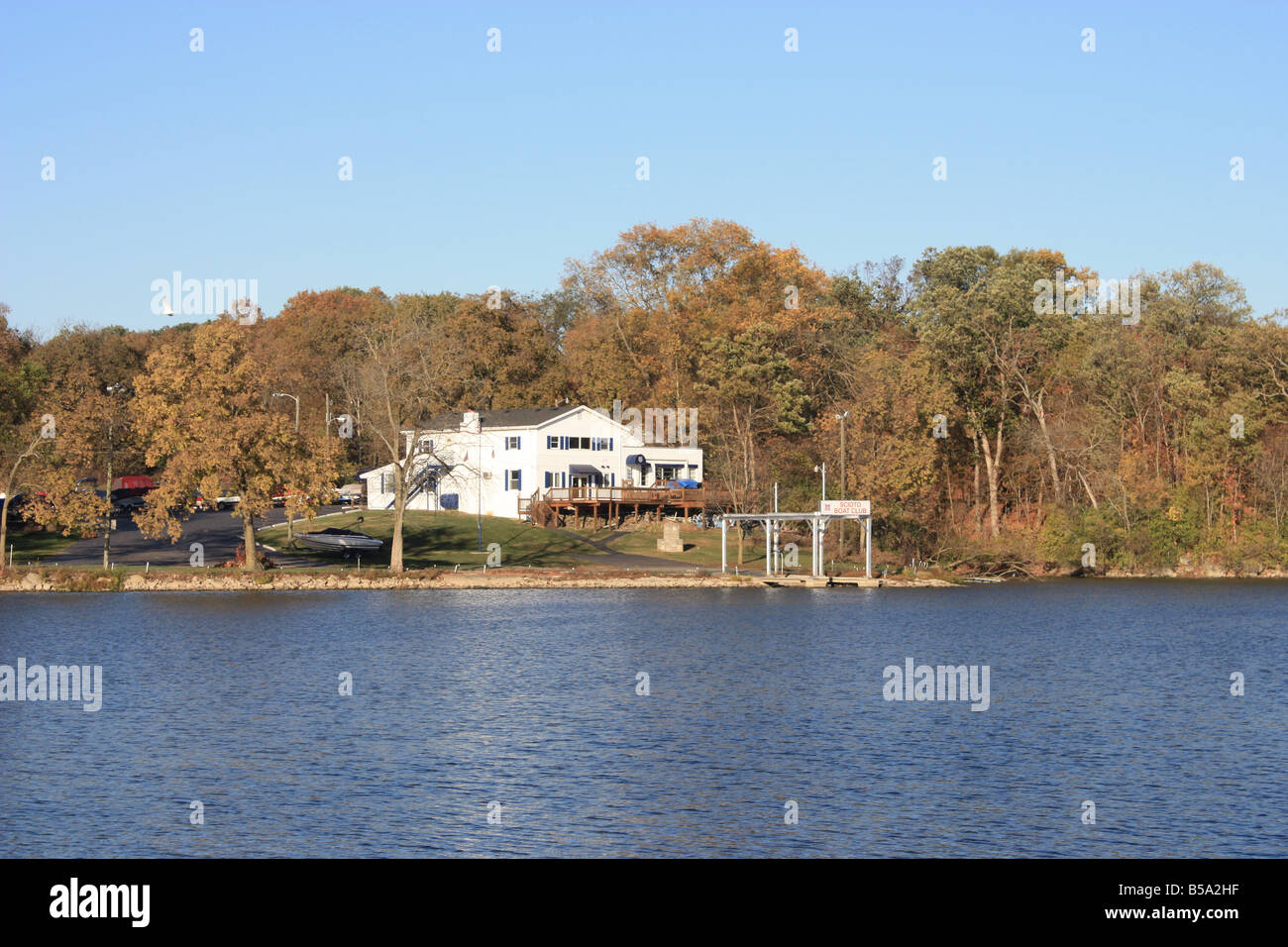 Scioto river Boat Club Griggs reservoir park Columbus Ohio Stock Photo