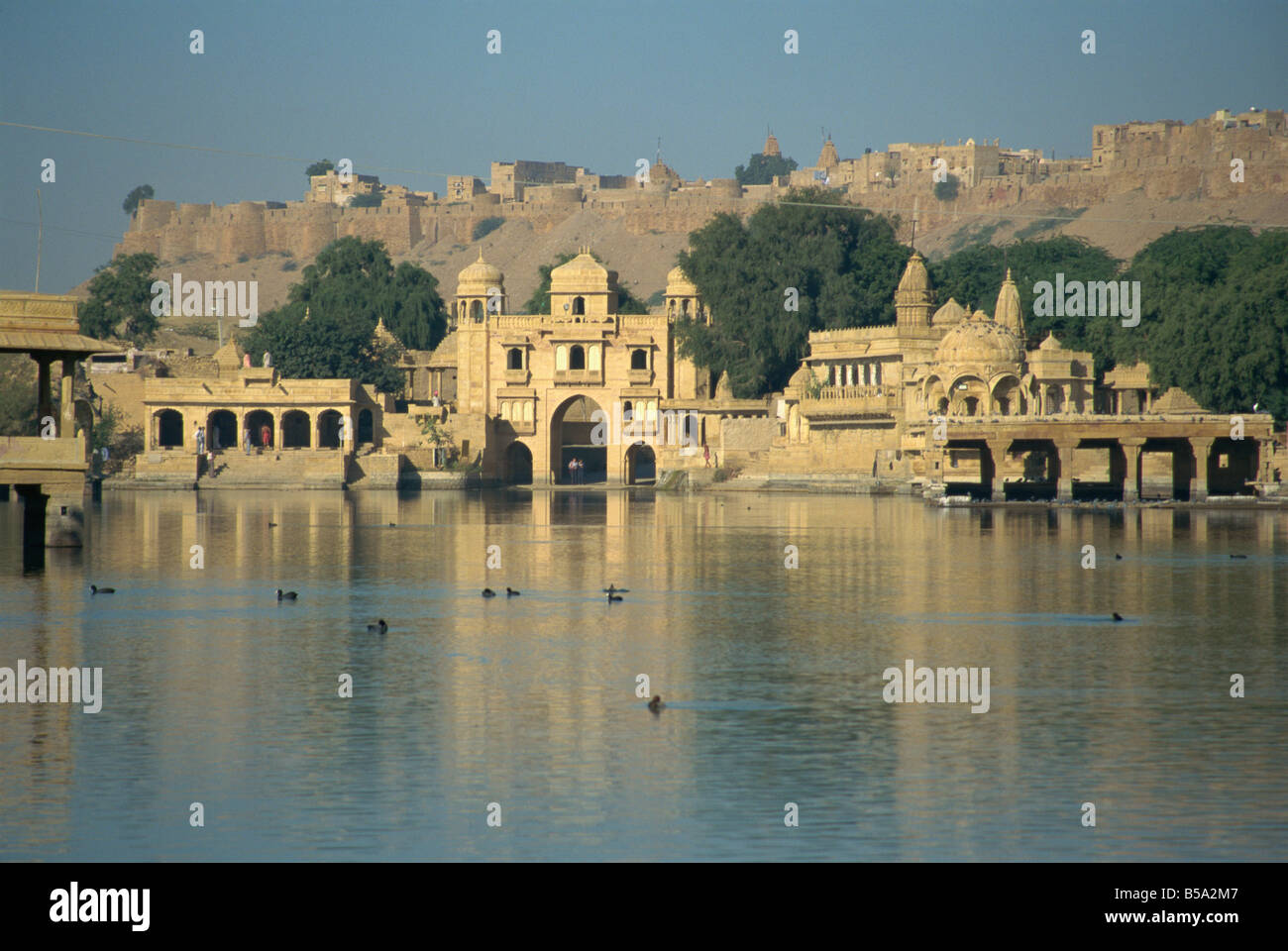 Gadi Sagar tank Thar Desert Jaisalmer Rajasthan state India Asia Stock Photo