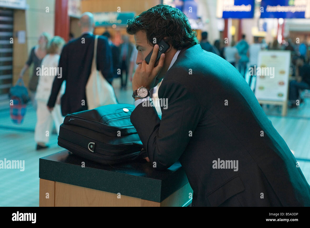 Young Business man making a telephone call. Stock Photo