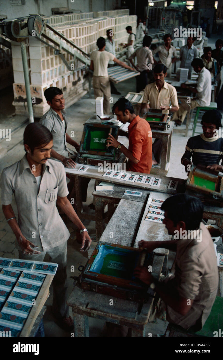 Interior of factory making tiles ceramics and pottery Gujarat state ... Interior of factory making tiles ceramics and pottery Gujarat state ...