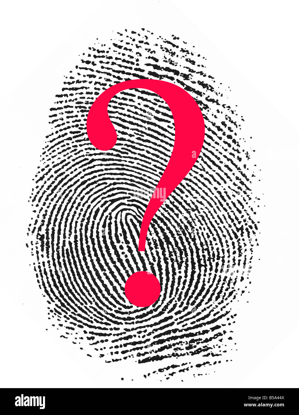 finger print with question mark Stock Photo Alamy