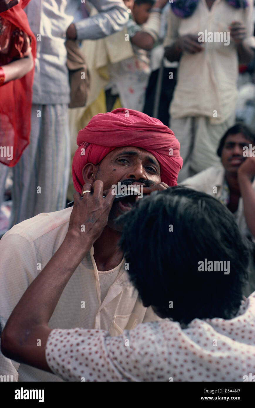 Street dentist Jodhpur Rajasthan state India Asia Stock Photo