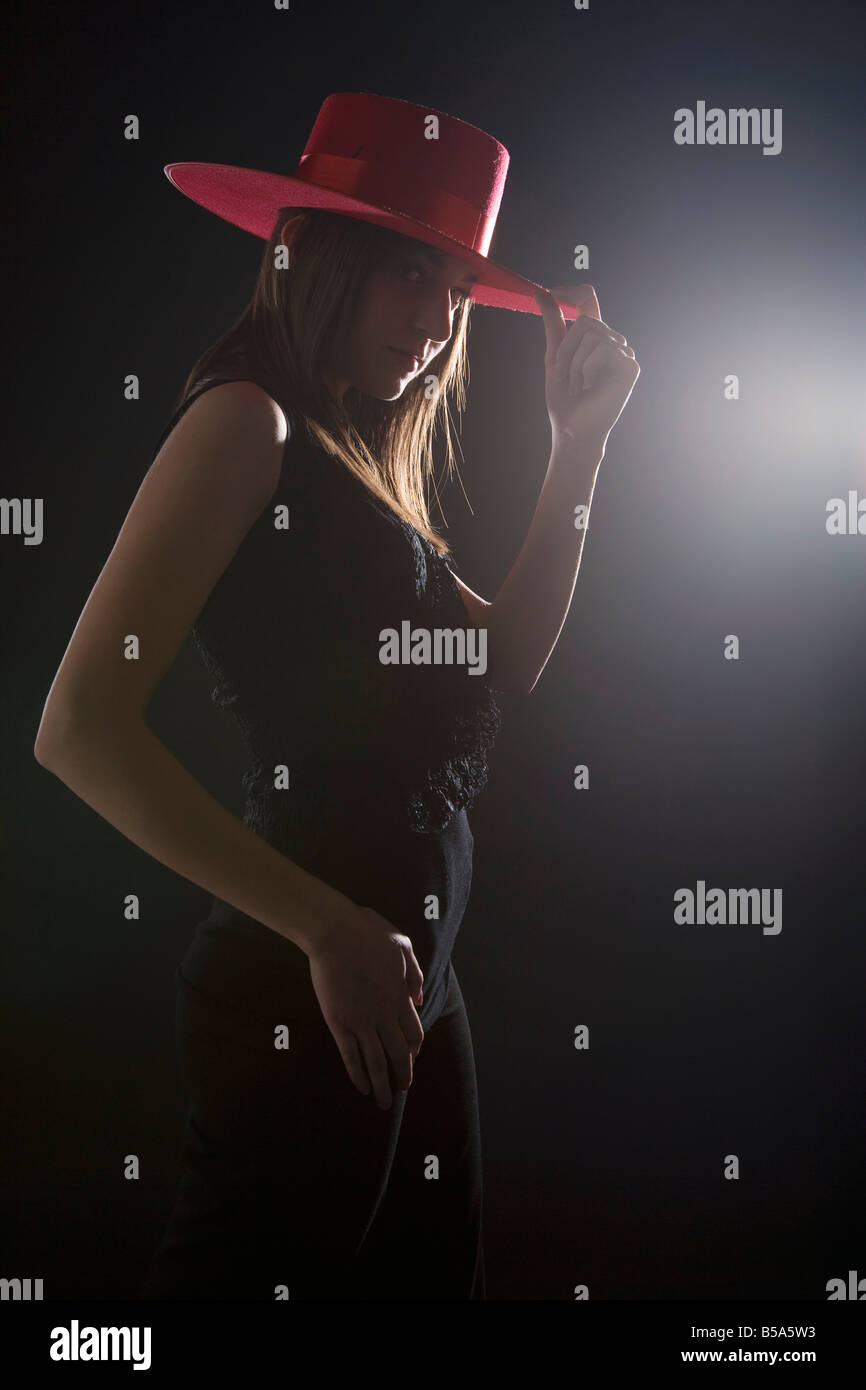 Woman with hat hi-res stock photography and images - Alamy