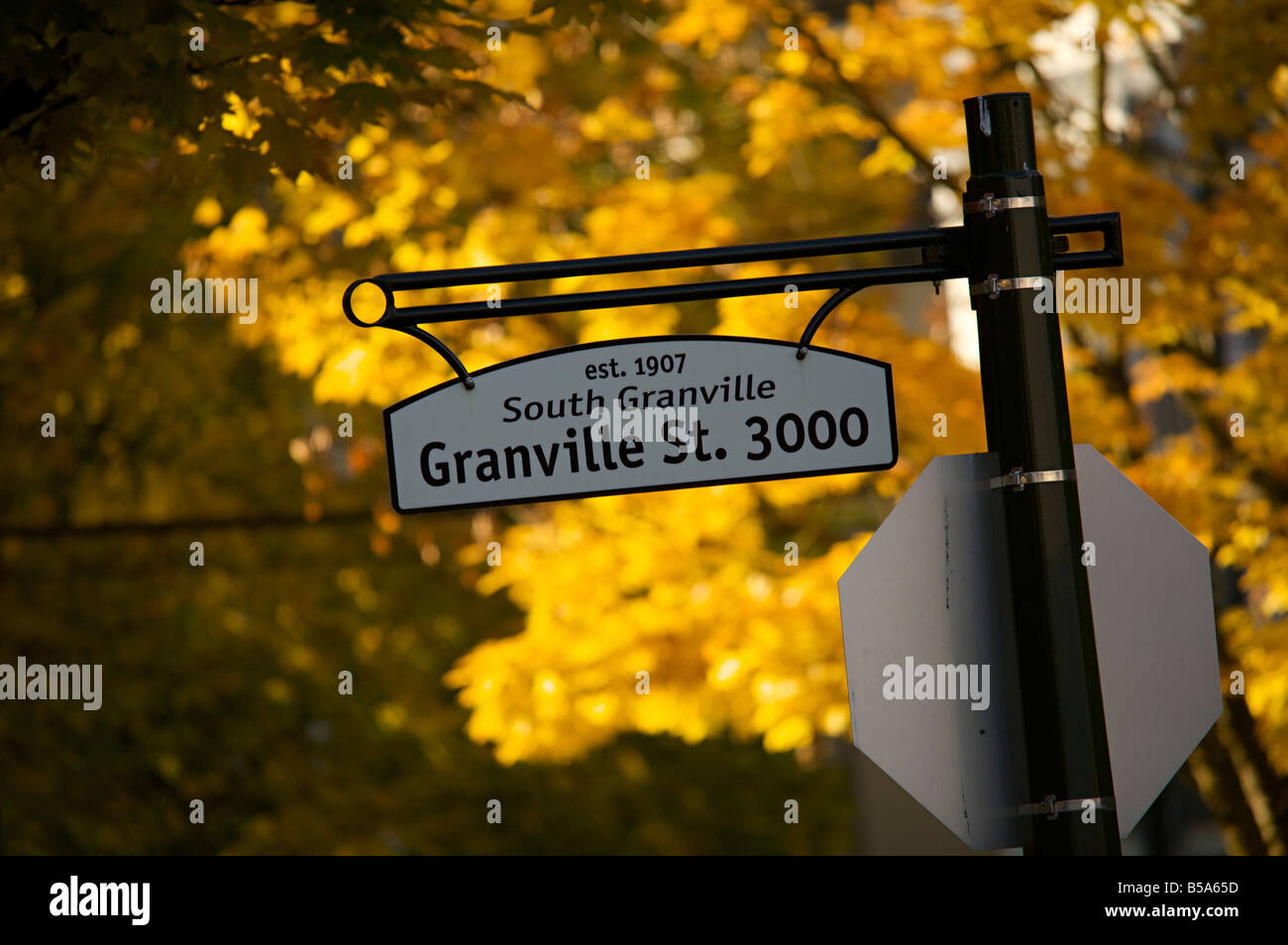 Street sign on Granville street, Vancouver, 'British Columbia' Stock Photo