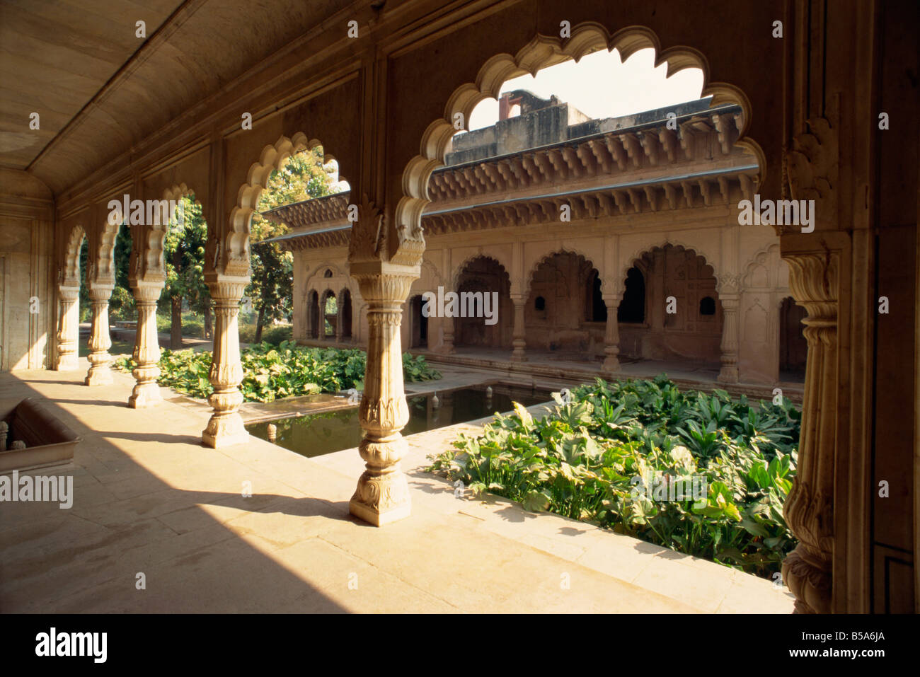 Summer Palace built in 1768 with over 2000 fountains Deeg Rajasthan state India Asia Stock Photo