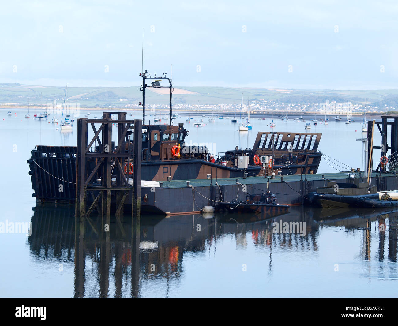 Royal Marines landing craft at anchor Stock Photo - Alamy