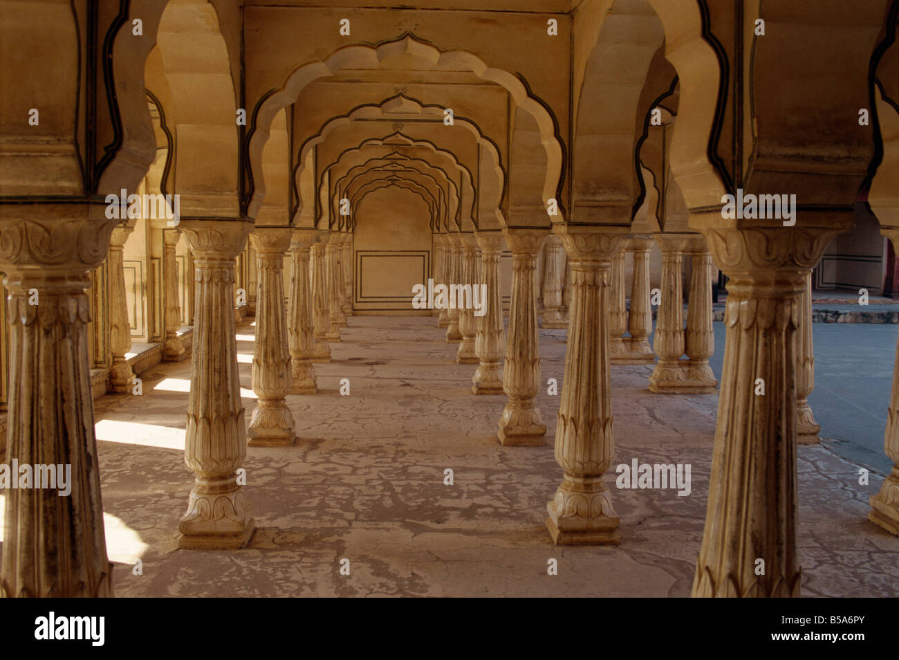 Interior of Amber Fort and Palace built by Maharajah Man Singh in 1592 Jaipur Rajasthan state India Asia Stock Photo