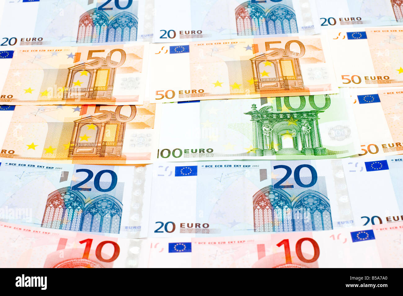 object on white European bank paper Stock Photo