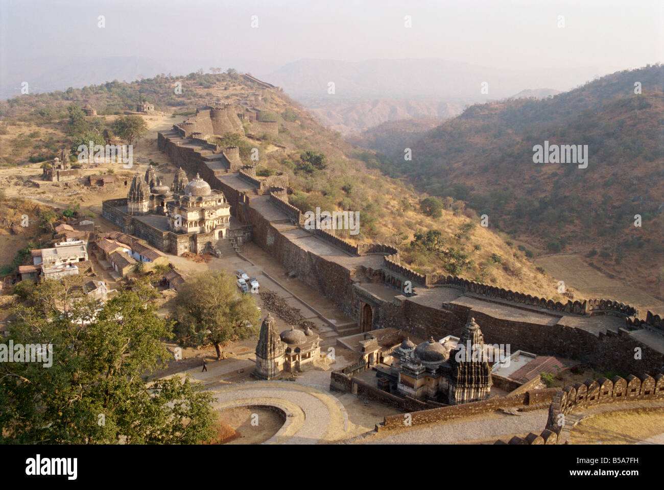 Massive fort built in 1458 AD by Rana Kumbha Kumbhalgarh Rajasthan state India Asia Stock Photo
