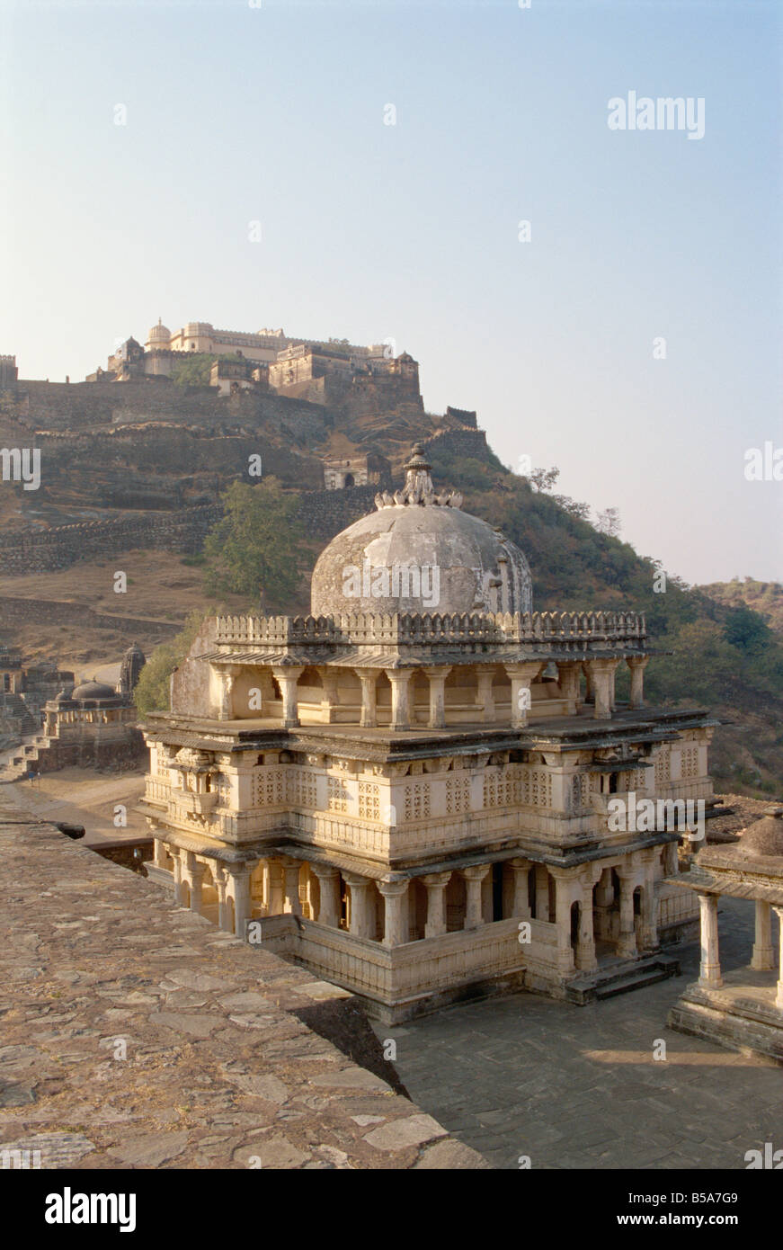 Massive fort built in 1458 AD by Rana Kumbha Kumbhalgarh Rajasthan state India Asia Stock Photo