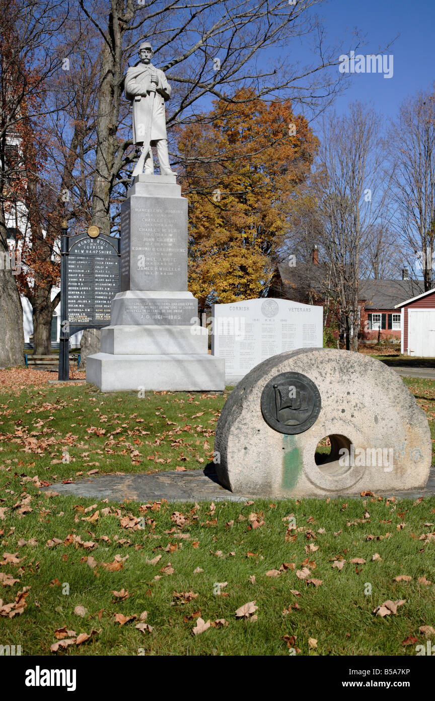 Memorial in the village of Cornish during the autumn months Located in