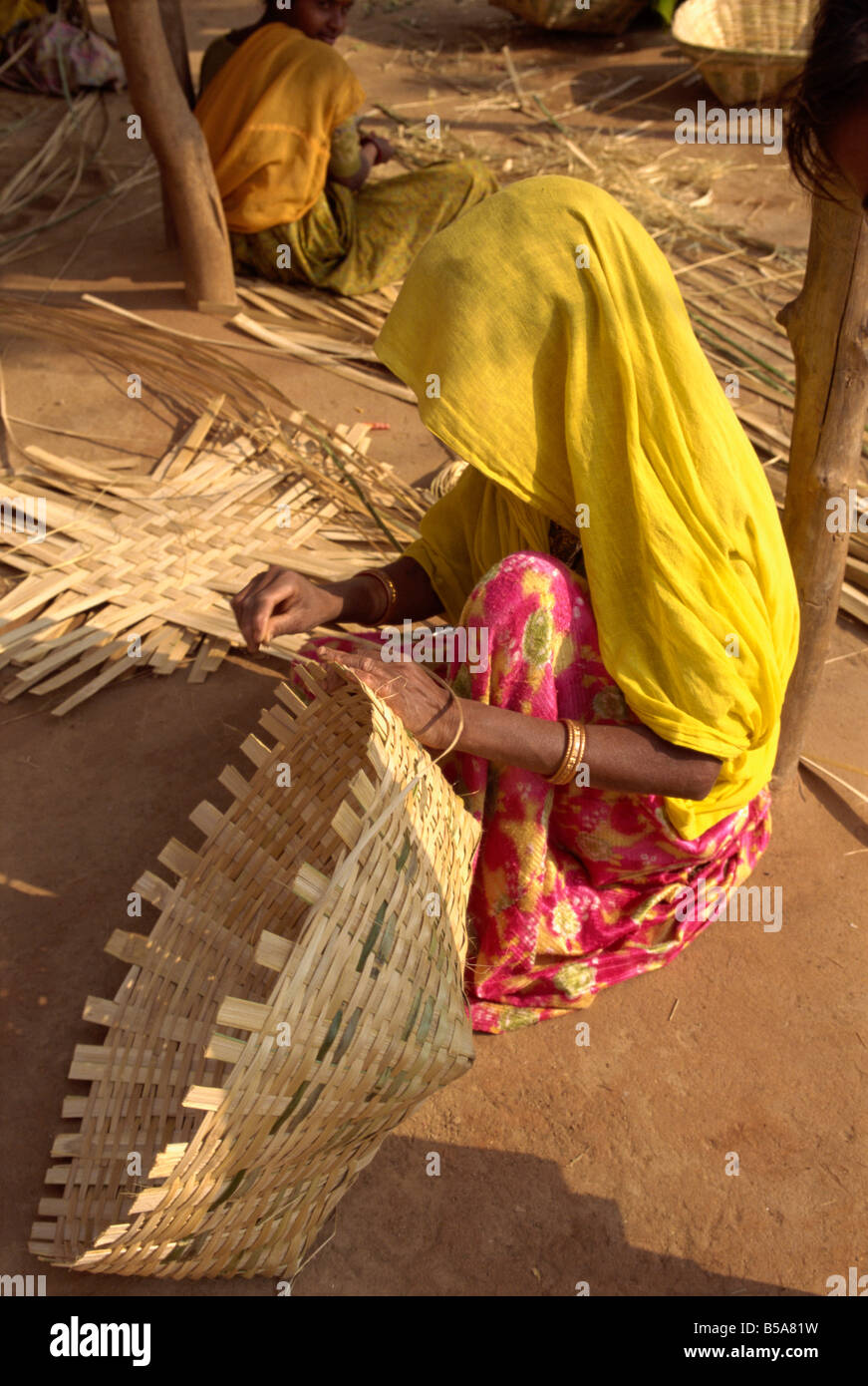 Basket making Dhariyawad Rajasthan state India Asia Stock Photo Alamy