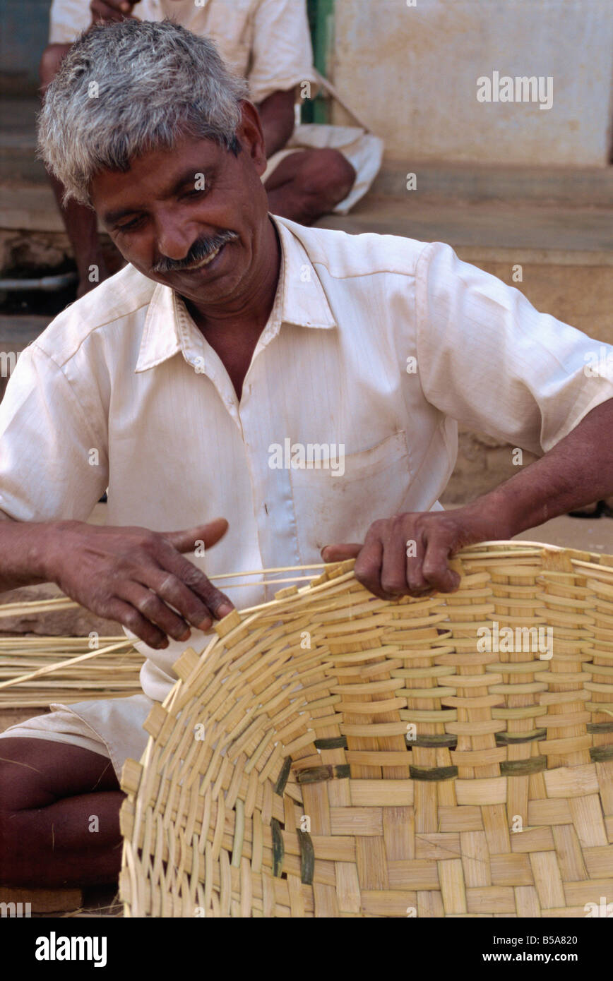 Basket making Dhariyawad Rajasthan state India Asia Stock Photo Alamy