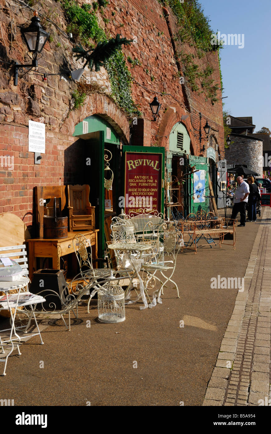 UK, Devon, Exeter. Antiques shop on the Quay Stock Photo