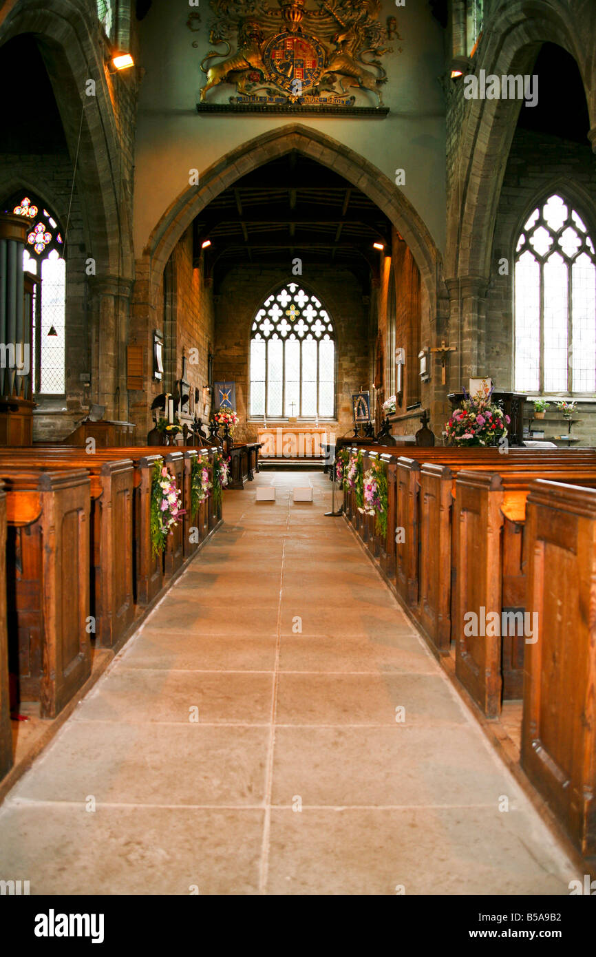 The interior of a 15th Century Gothic English Church. Stock Photo