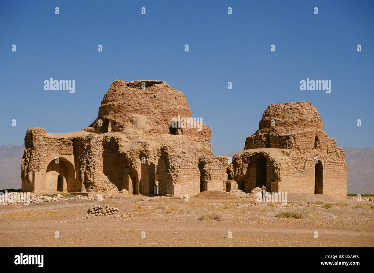 The ruins of a Sassanian palace Fars Province Iran Middle East D C Poole Stock Photo