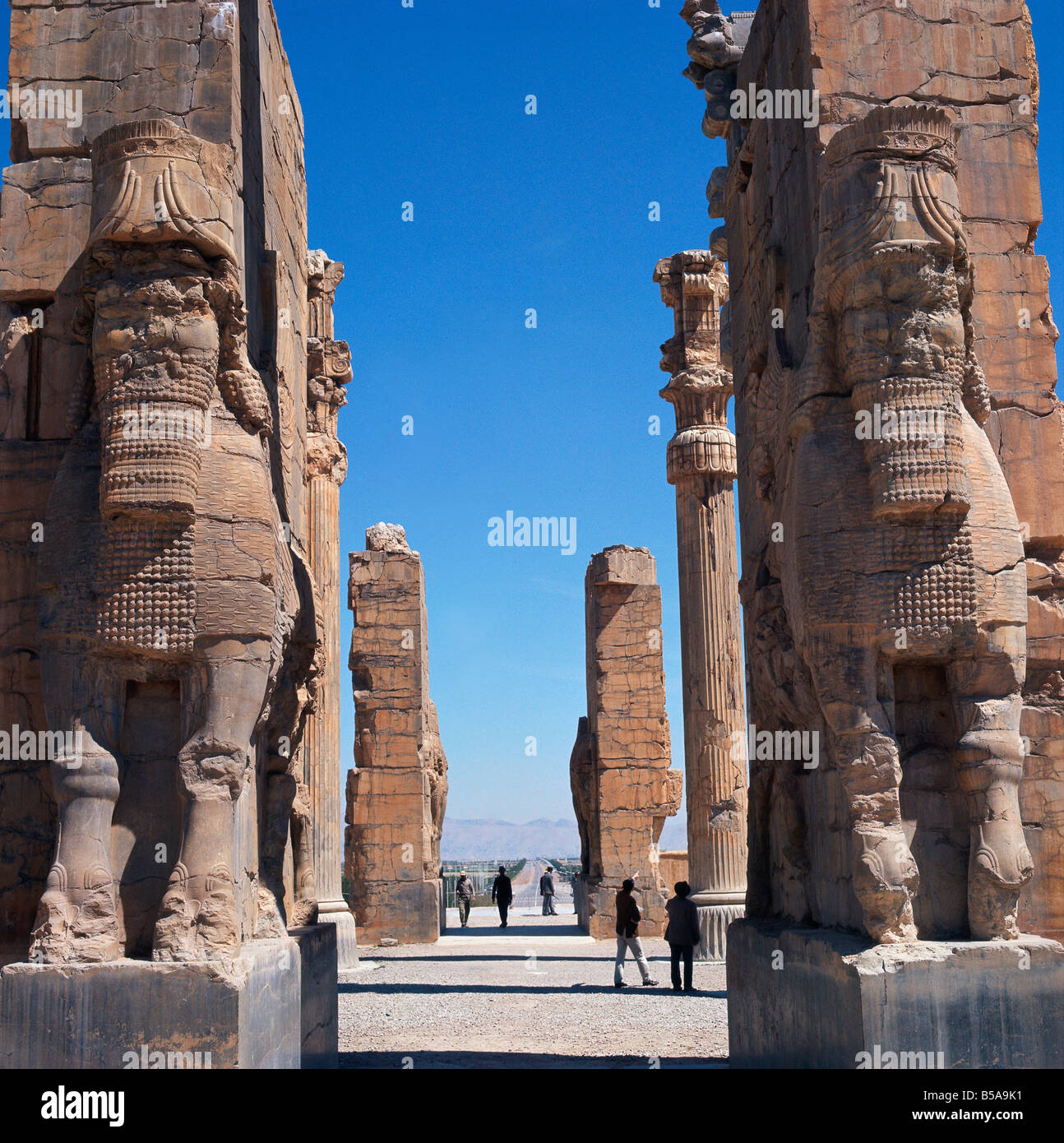 Porch of Xerxes Persepolis UNESCO World Heritage Site Iran Middle East Stock Photo