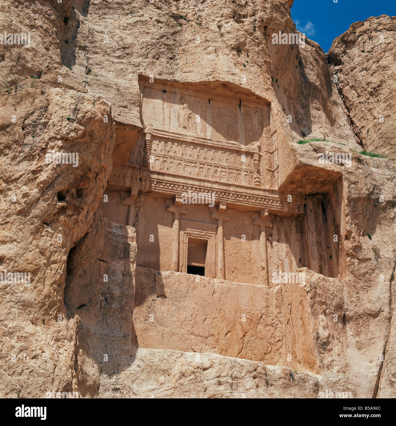 Rock cut tomb of Xerxes Naqsh e Rustam Iran Middle East Stock Photo