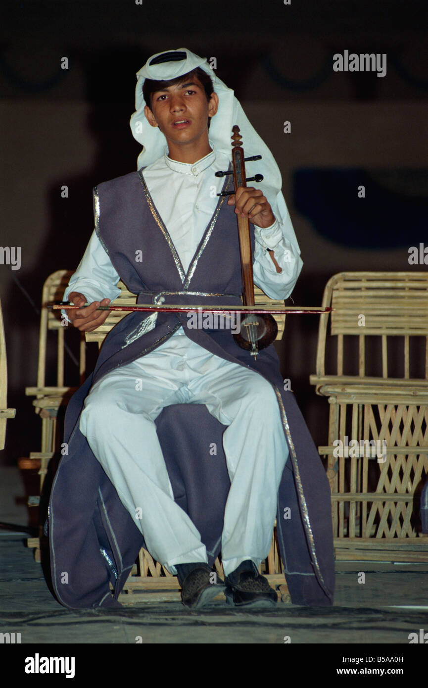 Portrait of a young Djoza player at the Babylon Festival Iraq Middle