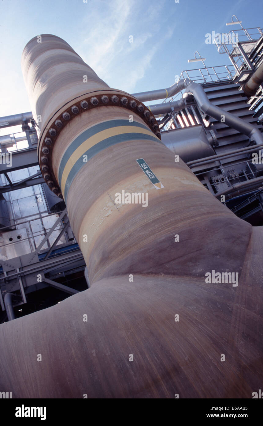 Barka Desalination plant industry near muscat oman middle east Stock