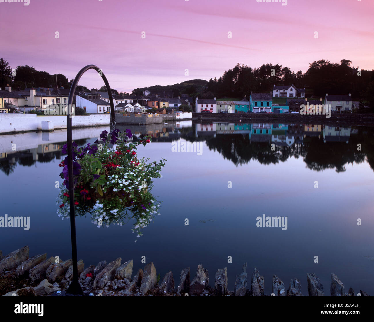 Union Hall harbour at sunset, Union Hall, County Cork, Munster, Republic of Ireland, Europe Stock Photo
