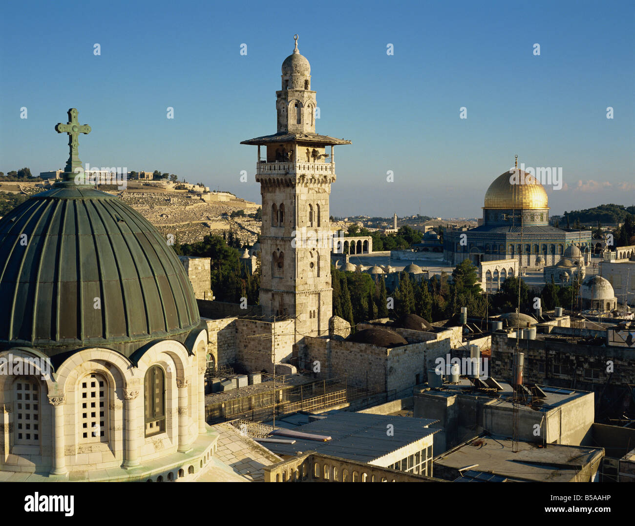 Skyline of the Old City, UESCO World Heritage Site, Jerusalem, Israel, Middle East Stock Photo