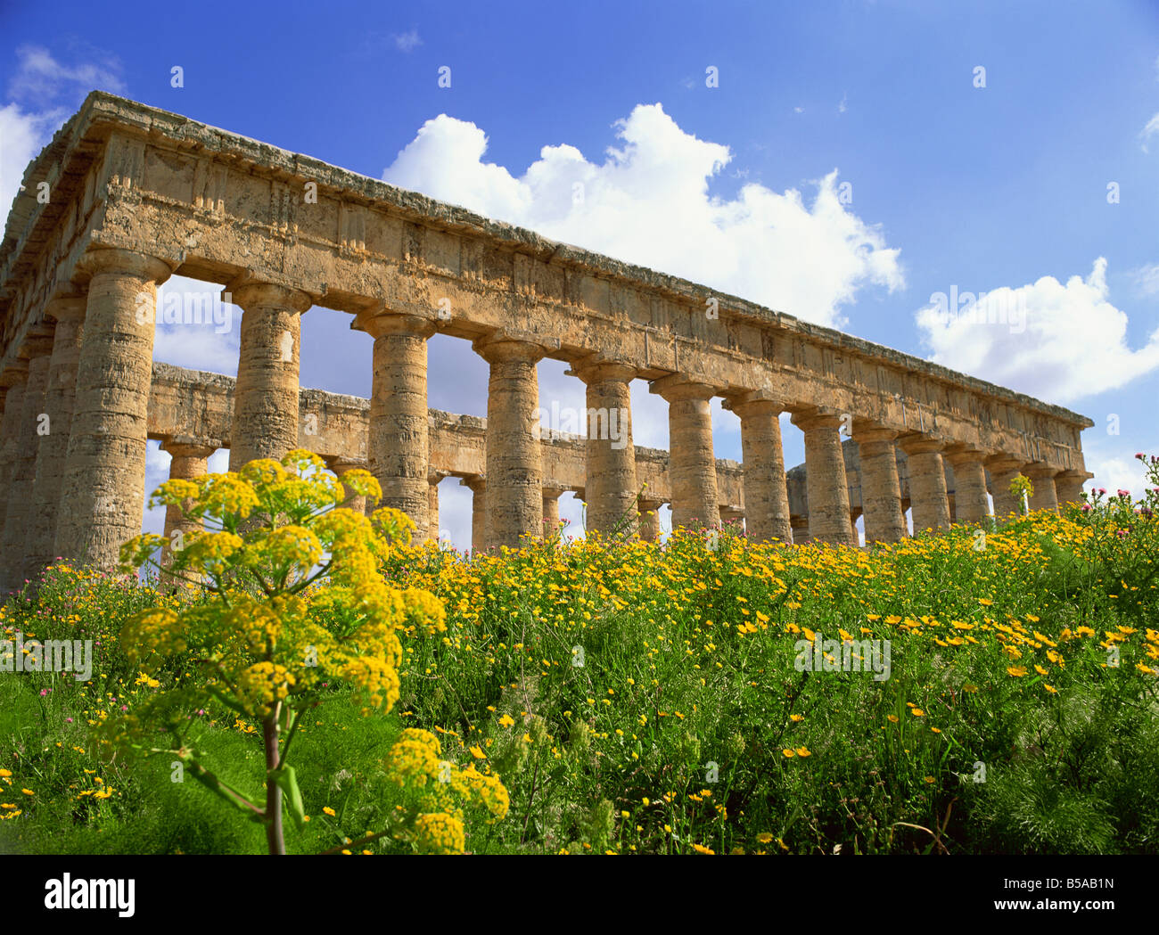 Temple of Segesta dating from between 420 and 430 BC near Catalfimi Alcamo Sicily Italy Europe Stock Photo